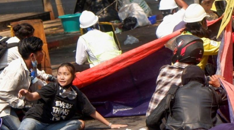 Angel protestos Birmânia